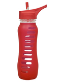 Eco Water Bottle "Recycled Glass" Flip Straw Lid - 650ml - Raspberry -WAS $34.95 REDUCED TO CLEAR
